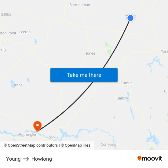 Young to Howlong map