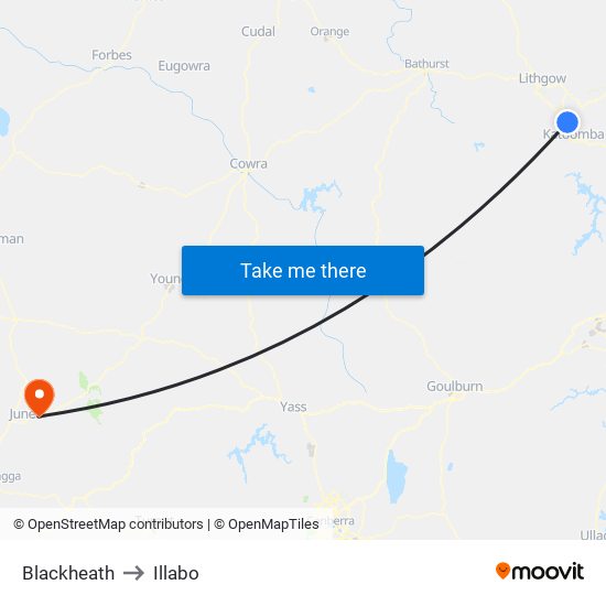 Blackheath to Illabo map