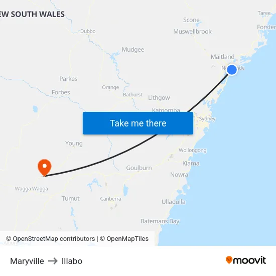 Maryville to Illabo map