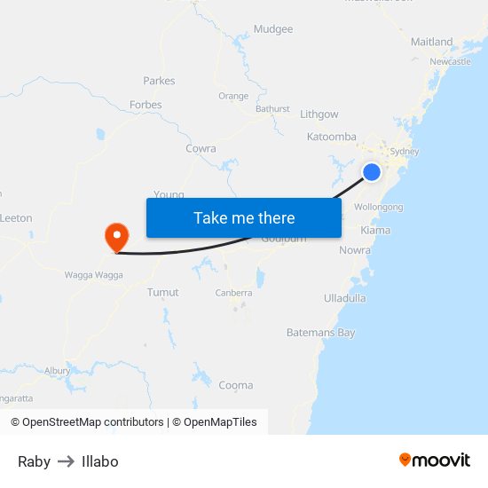 Raby to Illabo map