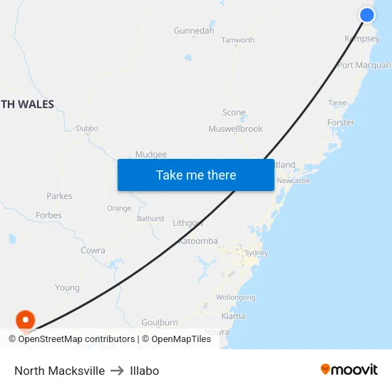 North Macksville to Illabo map