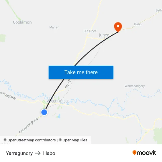 Yarragundry to Illabo map