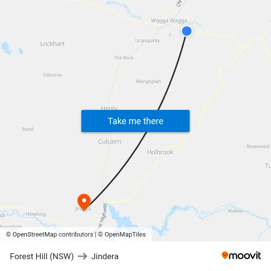 Forest Hill (NSW) to Jindera map