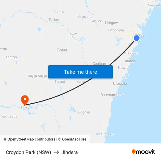 Croydon Park (NSW) to Jindera map