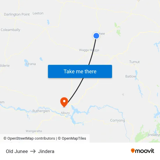 Old Junee to Jindera map