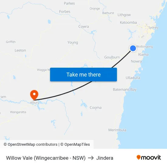 Willow Vale (Wingecarribee - NSW) to Jindera map