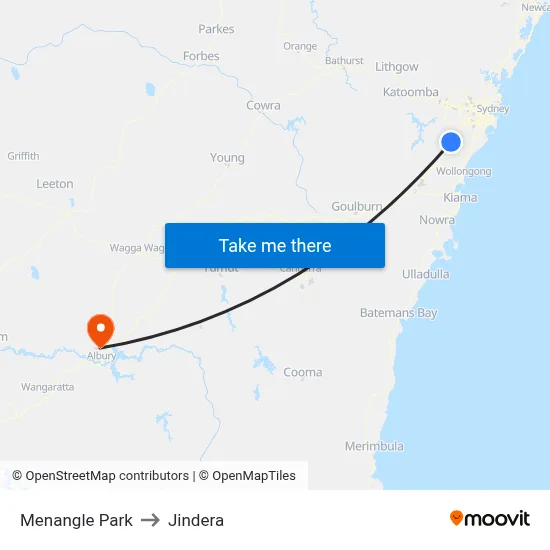 Menangle Park to Jindera map