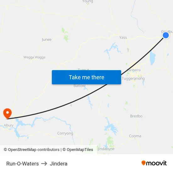 Run-O-Waters to Jindera map