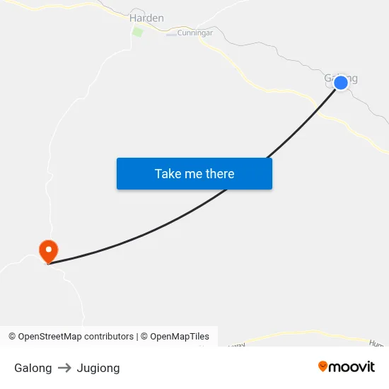 Galong to Jugiong map