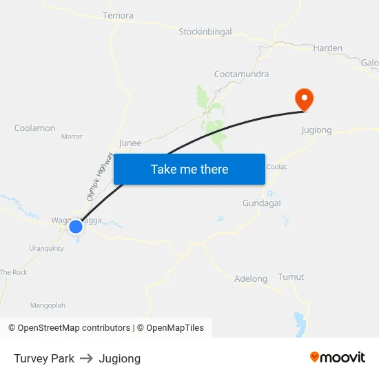 Turvey Park to Jugiong map