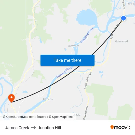 James Creek to Junction Hill map