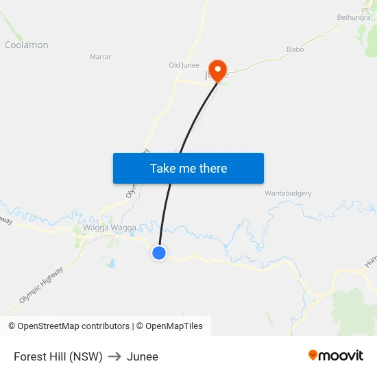 Forest Hill (NSW) to Junee map