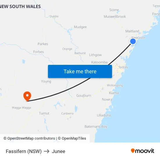 Fassifern (NSW) to Junee map