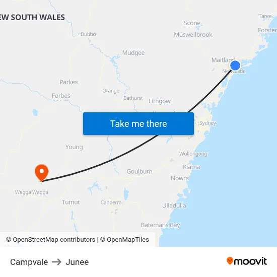 Campvale to Junee map