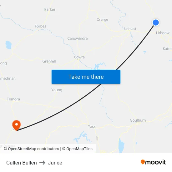 Cullen Bullen to Junee map