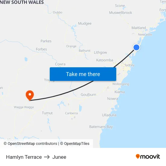 Hamlyn Terrace to Junee map