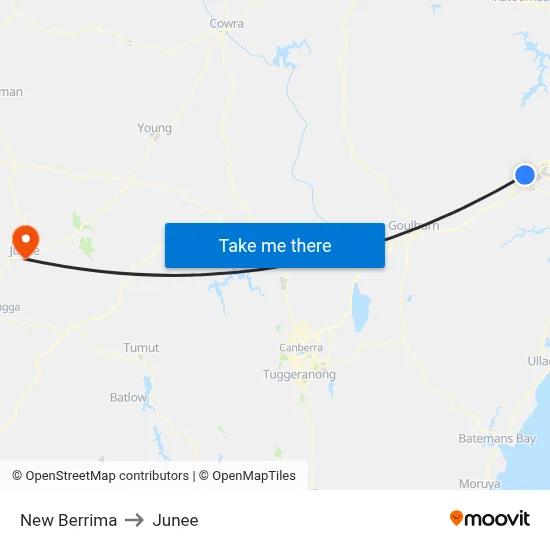 New Berrima to Junee map