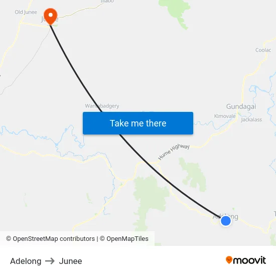 Adelong to Junee map