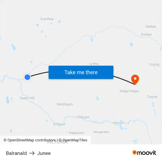Balranald to Junee map
