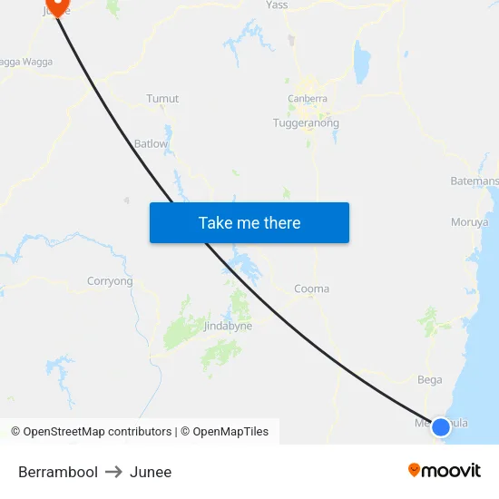 Berrambool to Junee map