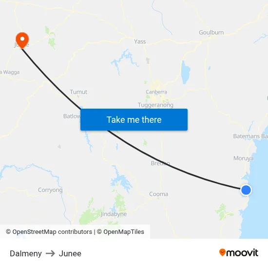Dalmeny to Junee map