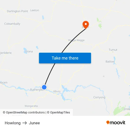 Howlong to Junee map