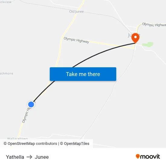 Yathella to Junee map