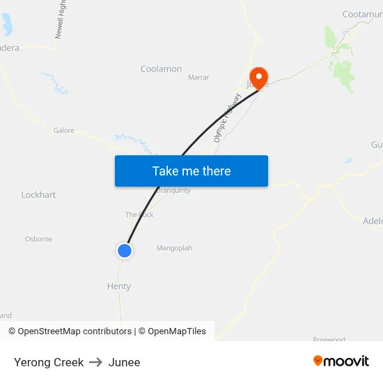 Yerong Creek to Junee map