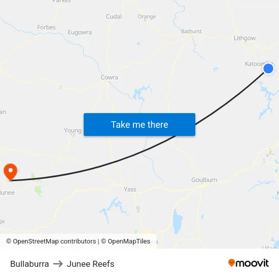 Bullaburra to Junee Reefs map