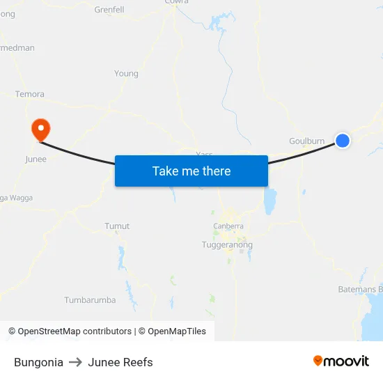 Bungonia to Junee Reefs map