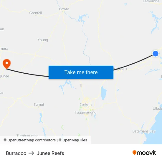 Burradoo to Junee Reefs map
