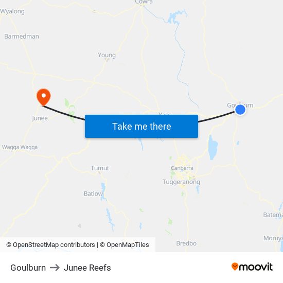 Goulburn to Junee Reefs map