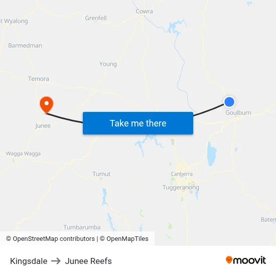 Kingsdale to Junee Reefs map