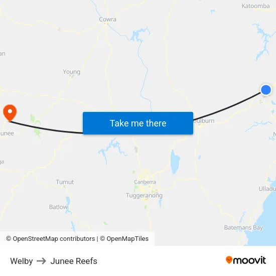 Welby to Junee Reefs map