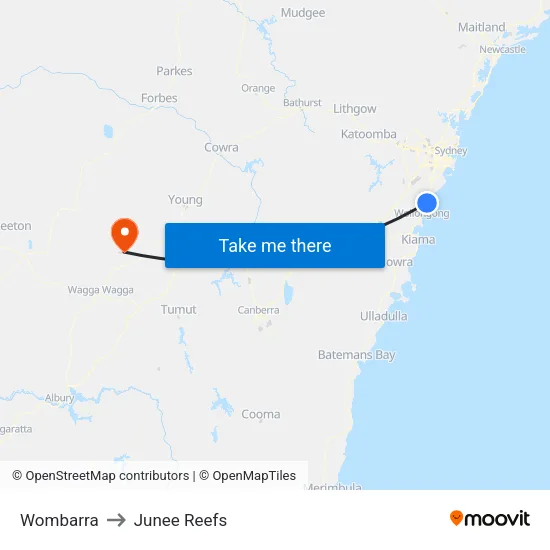 Wombarra to Junee Reefs map
