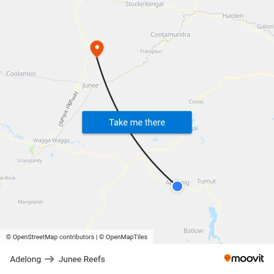 Adelong to Junee Reefs map