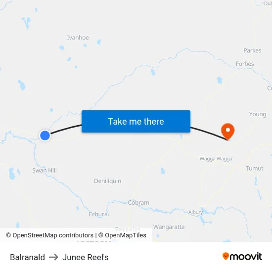 Balranald to Junee Reefs map