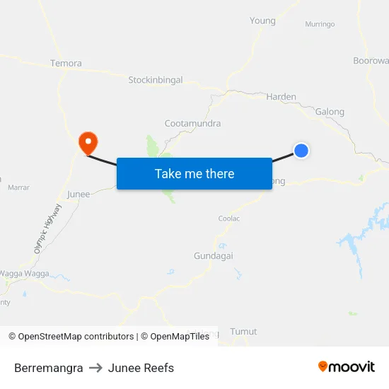 Berremangra to Junee Reefs map