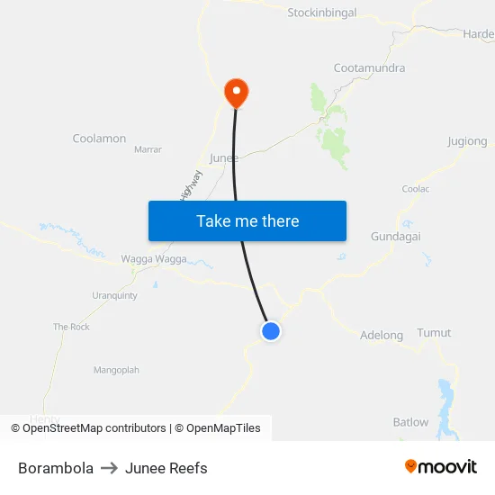 Borambola to Junee Reefs map