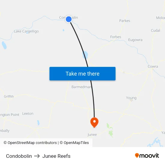 Condobolin to Junee Reefs map