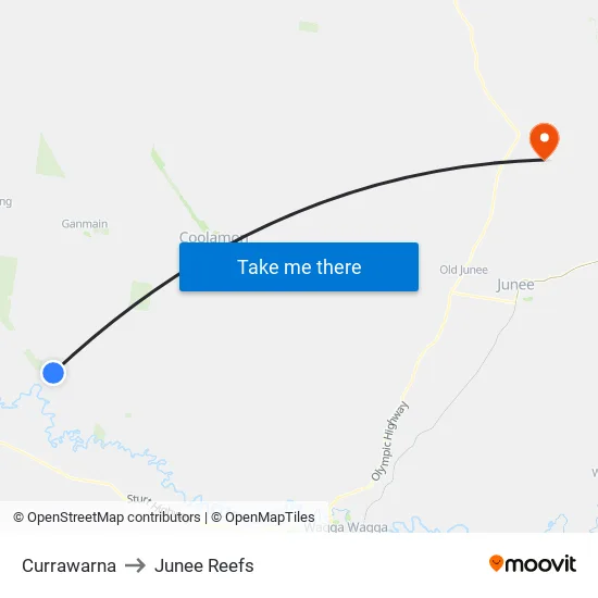 Currawarna to Junee Reefs map