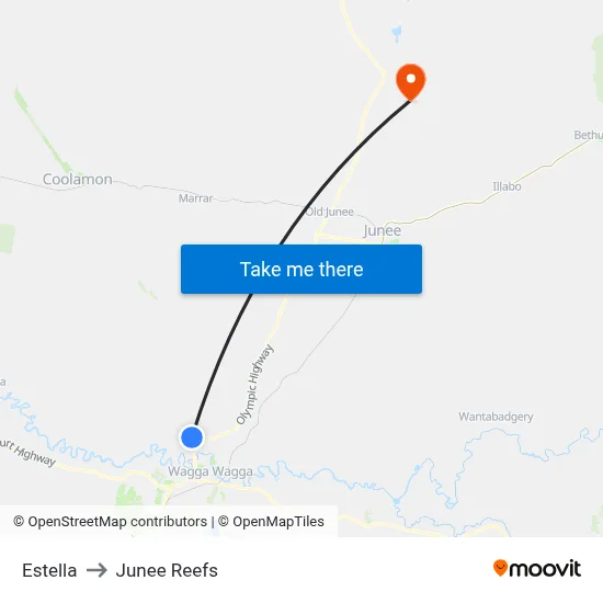 Estella to Junee Reefs map