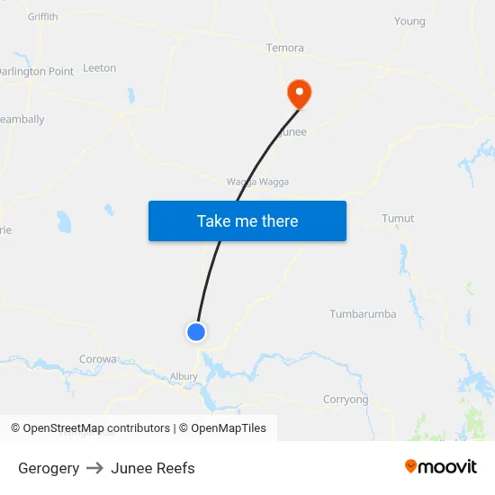 Gerogery to Junee Reefs map