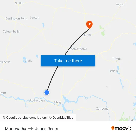 Moorwatha to Junee Reefs map