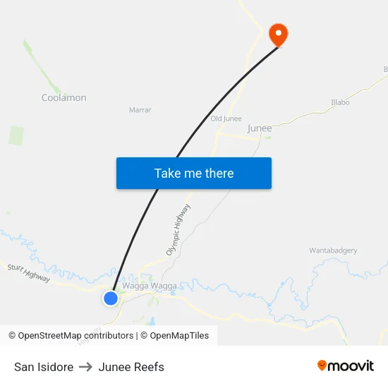 San Isidore to Junee Reefs map