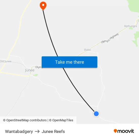 Wantabadgery to Junee Reefs map