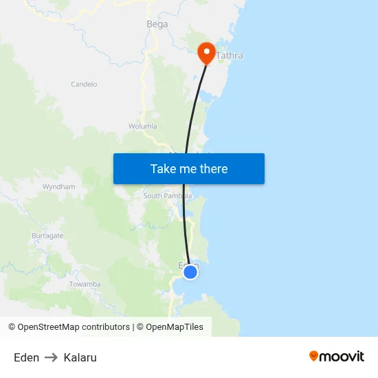 Eden to Kalaru map