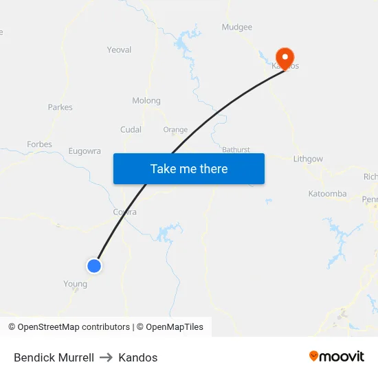 Bendick Murrell to Kandos map