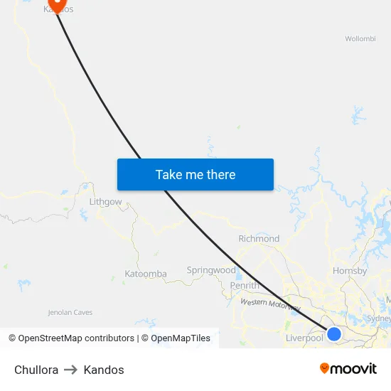 Chullora to Kandos map