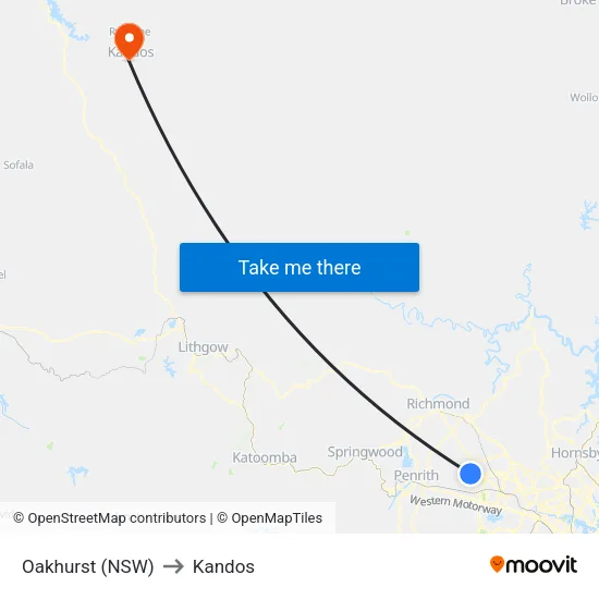 Oakhurst (NSW) to Kandos map